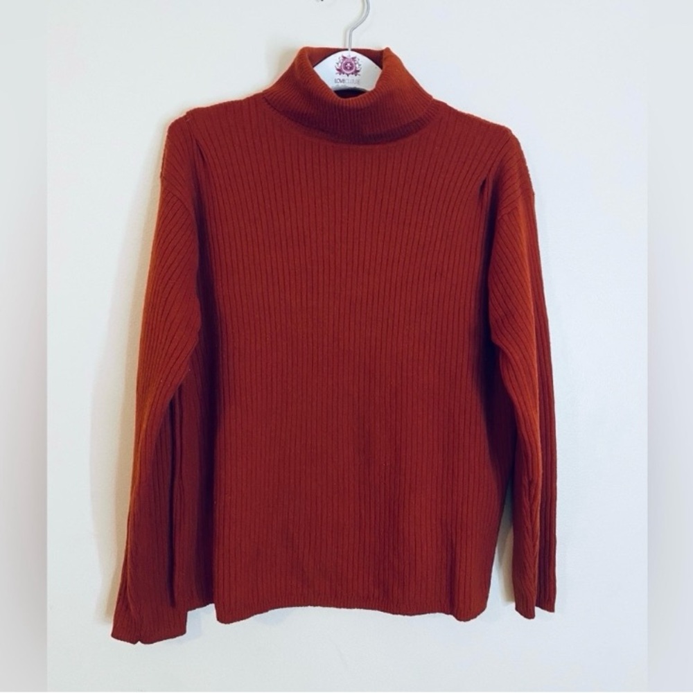 111 State 100% wool Women's Rust turtleneck Sweater size large
